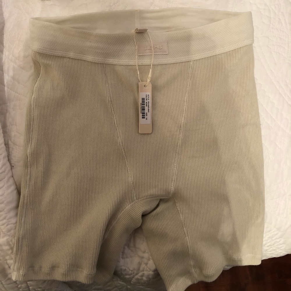 Skims Cotton Rib Boxer Bone XS